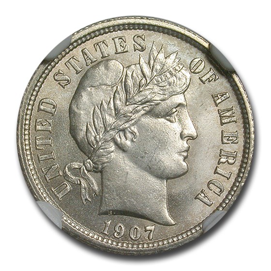 1907 Barber Dime MS-64 NGC 1907 Barber Dime MS-64 NGC